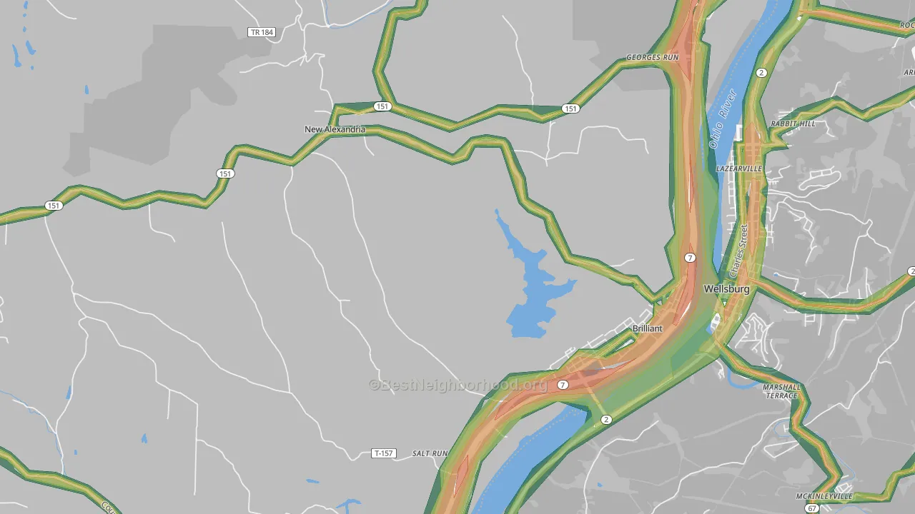 Salt Run, OH Map of Noise Levels in Salt Run