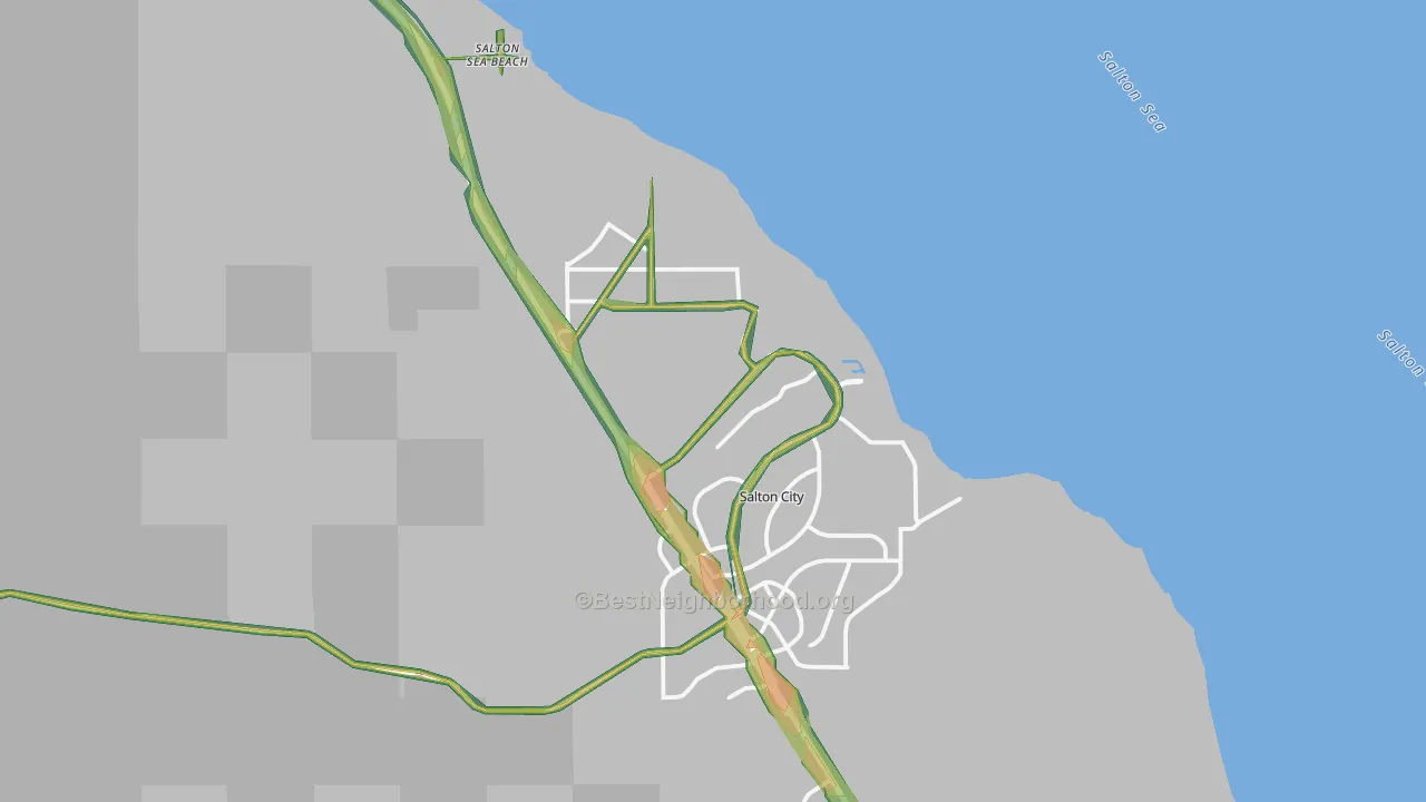 Salton City, CA Map of Noise Levels in Salton City