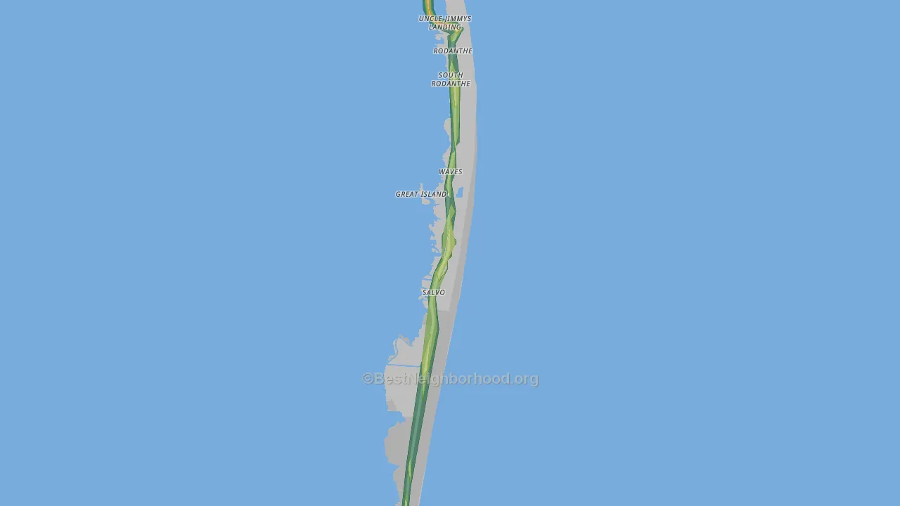 Salvo, NC Map of Noise Levels in Salvo