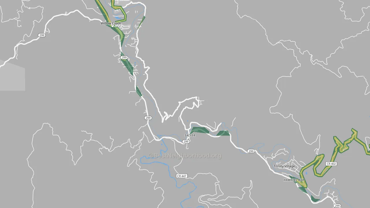 Salyer, CA Map of Noise Levels in Salyer