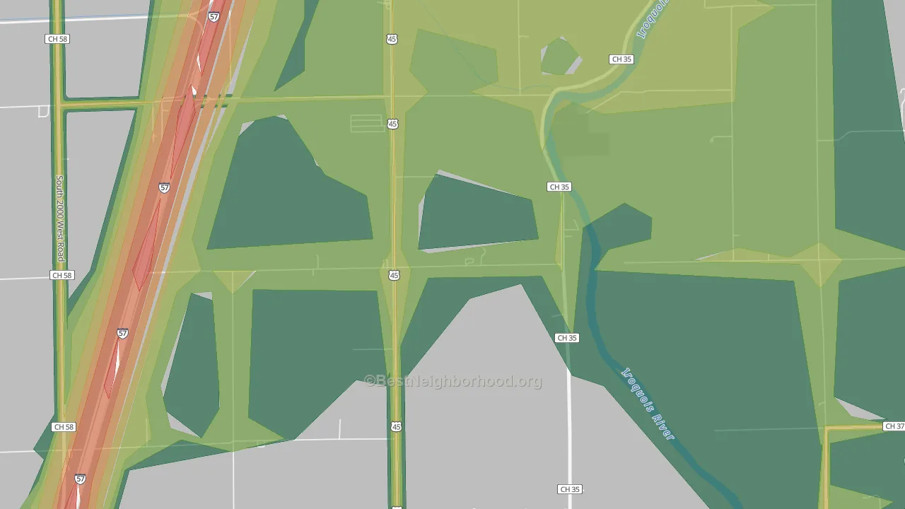 Sammons Point, IL Map of Noise Levels in Sammons Point