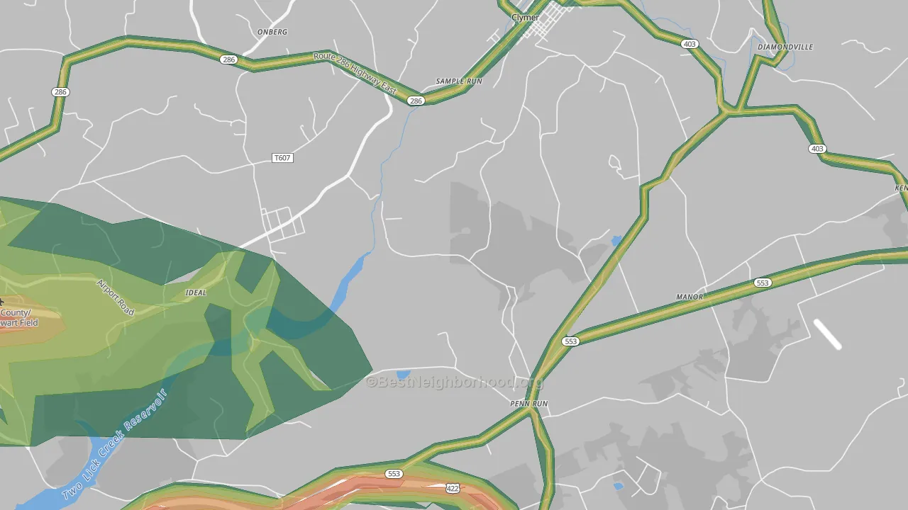 Sample Run, PA Map of Noise Levels in Sample Run