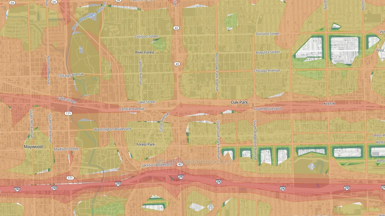 Samuel A Rothermel, Oak Park, IL Map of Noise Levels in Samuel A Rothermel