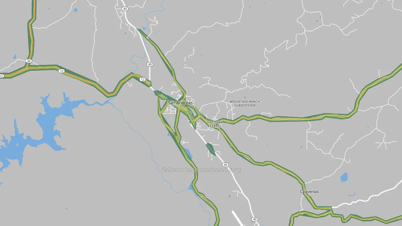 San Andreas, CA Map of Noise Levels in San Andreas