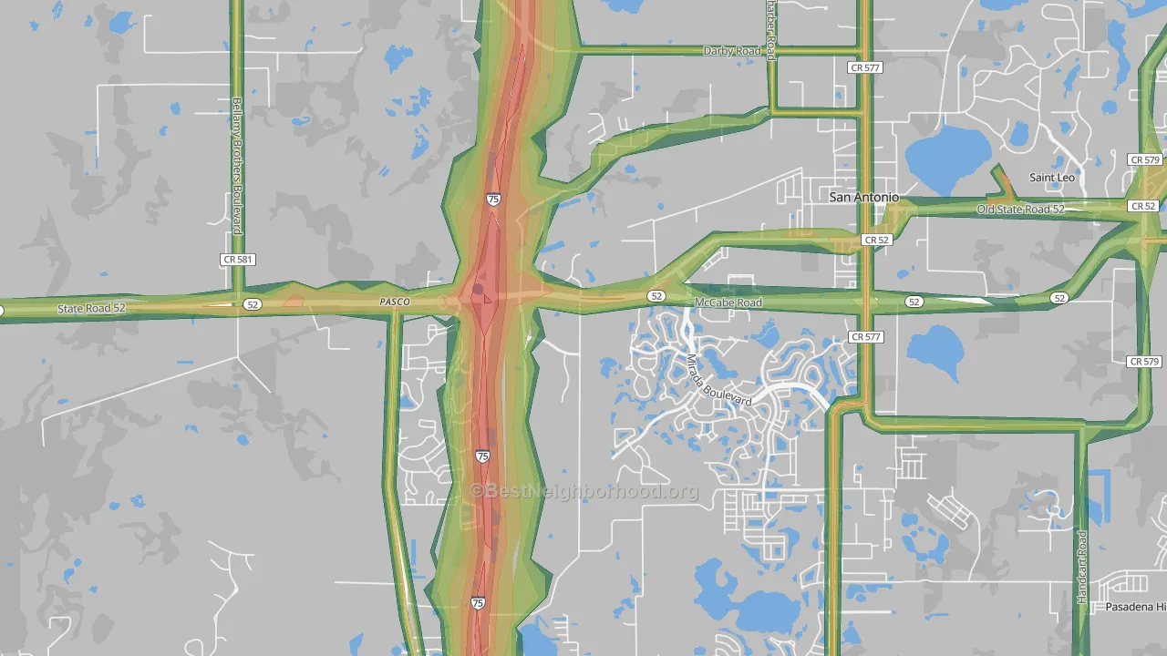 San Antonio, FL Map of Noise Levels in San Antonio