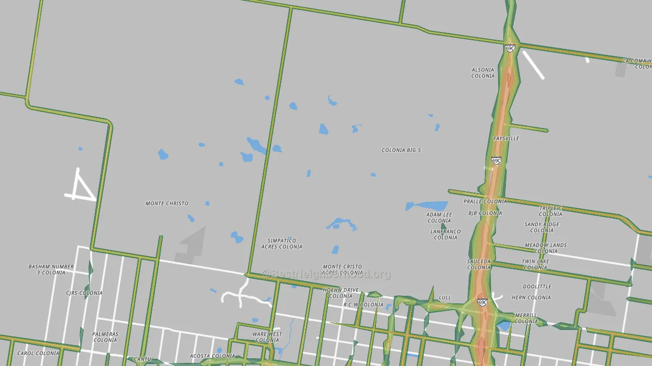 San Carlos, TX Map of Noise Levels in San Carlos