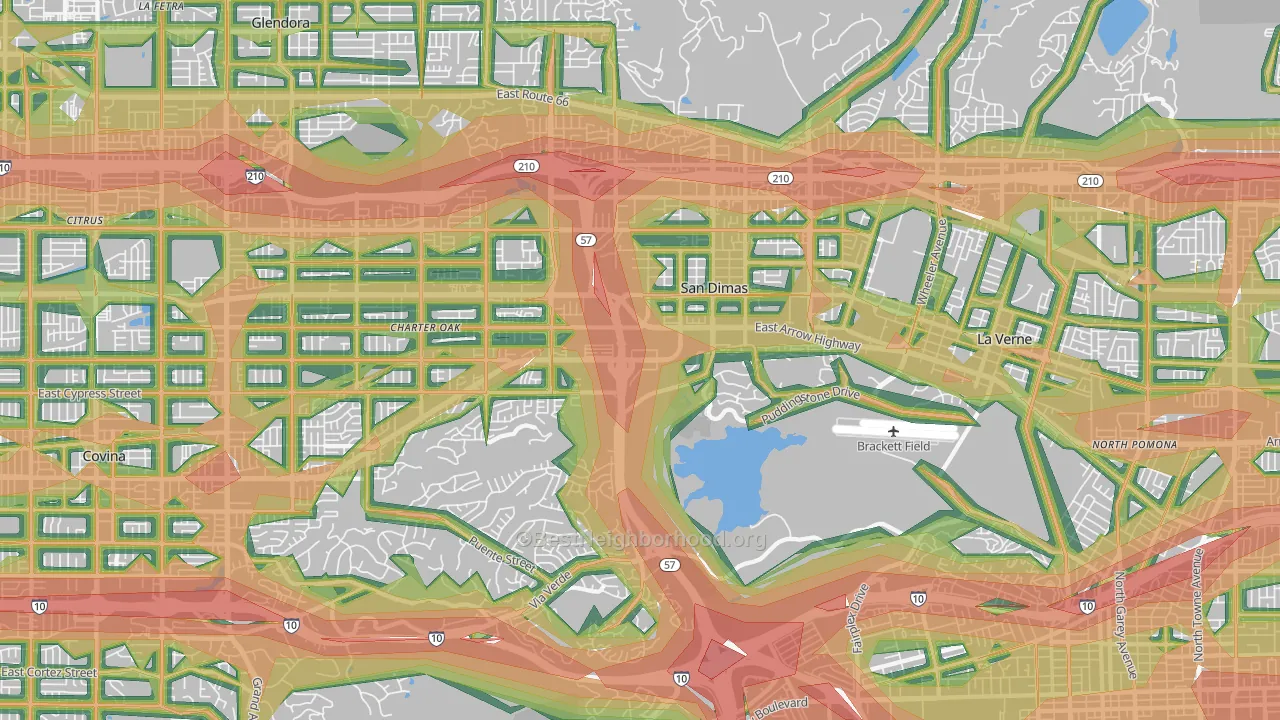 San Dimas, CA Map of Noise Levels in San Dimas