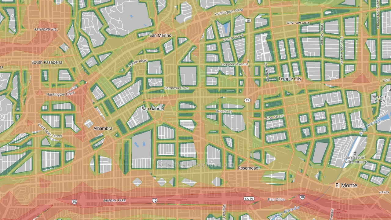 San Gabriel, CA Map of Noise Levels in San Gabriel