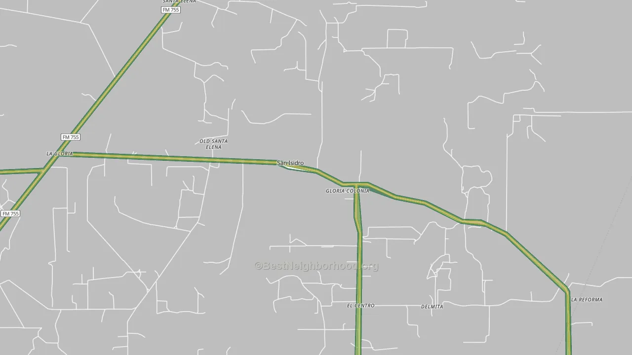 San Isidro, TX Map of Noise Levels in San Isidro