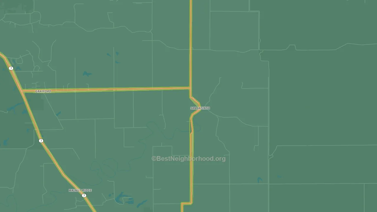 San Jacinto, IN Map of Noise Levels in San Jacinto