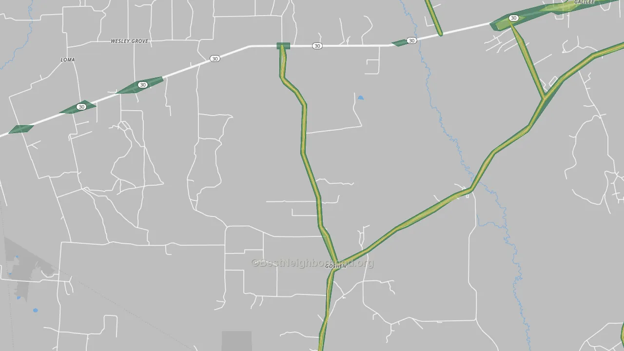 San Jacinto, TX Map of Noise Levels in San Jacinto