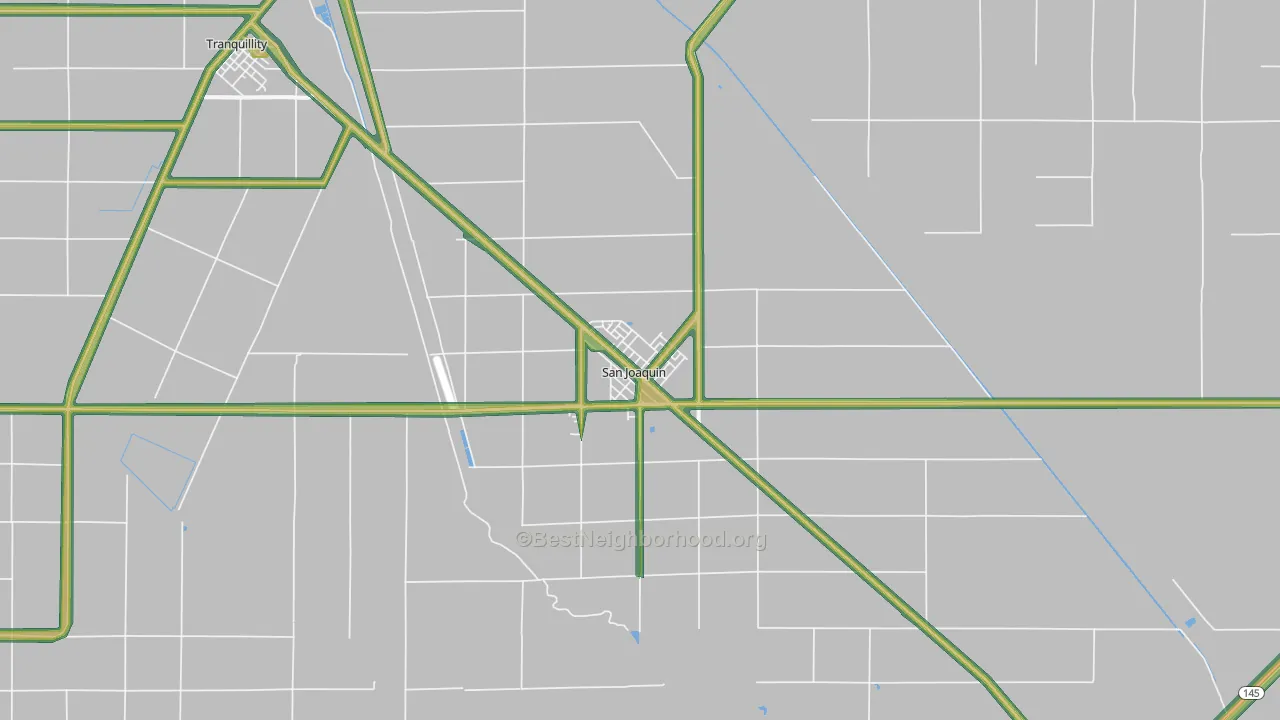 San Joaquin, CA Map of Noise Levels in San Joaquin