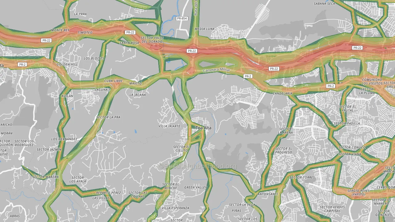 San Jose, PR Map of Noise Levels in San Jose