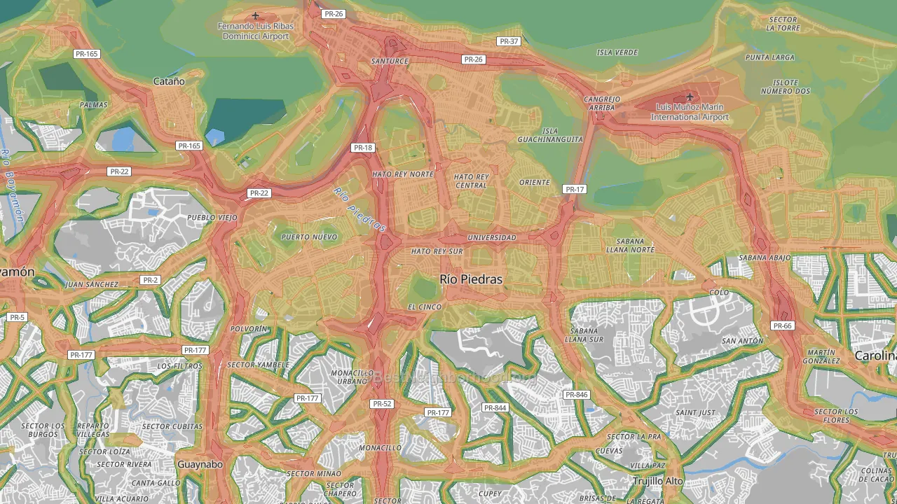 San Juan, PR Map of Noise Levels in San Juan
