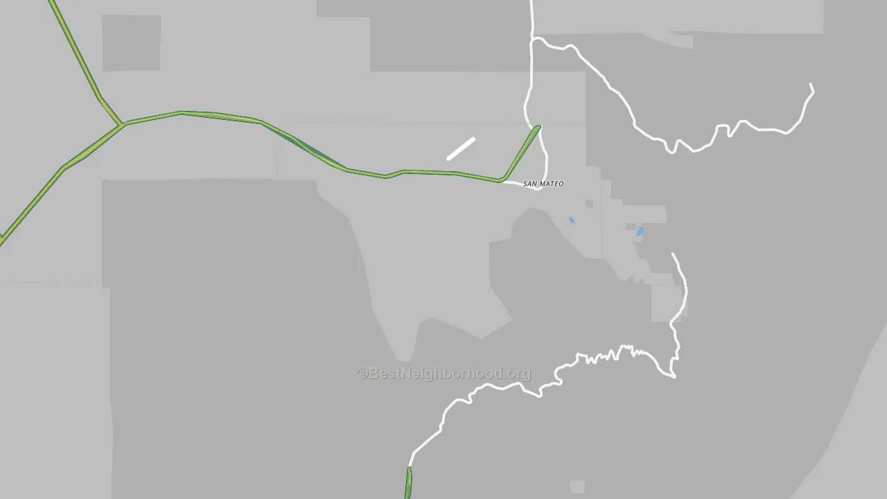 San Mateo, NM Map of Noise Levels in San Mateo