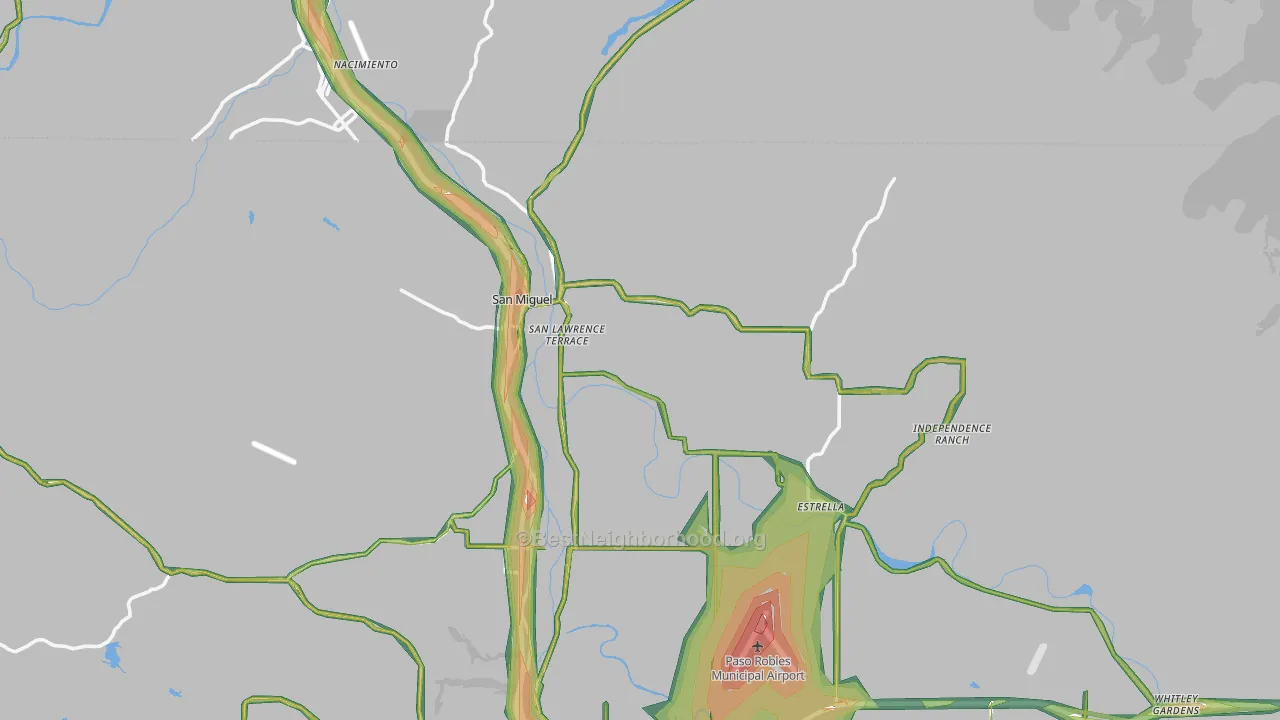 San Miguel, CA Map of Noise Levels in San Miguel