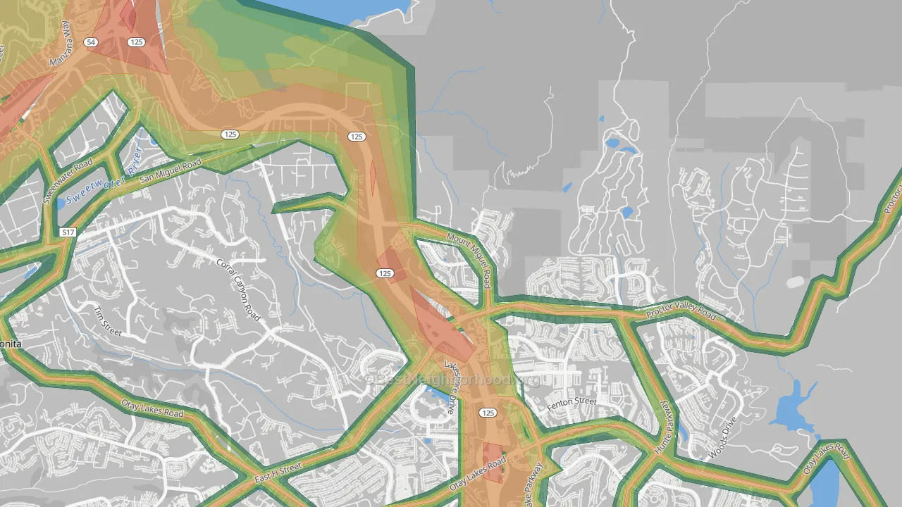 San Miguel Ranch, Chula Vista, CA Map of Noise Levels in San Miguel Ranch