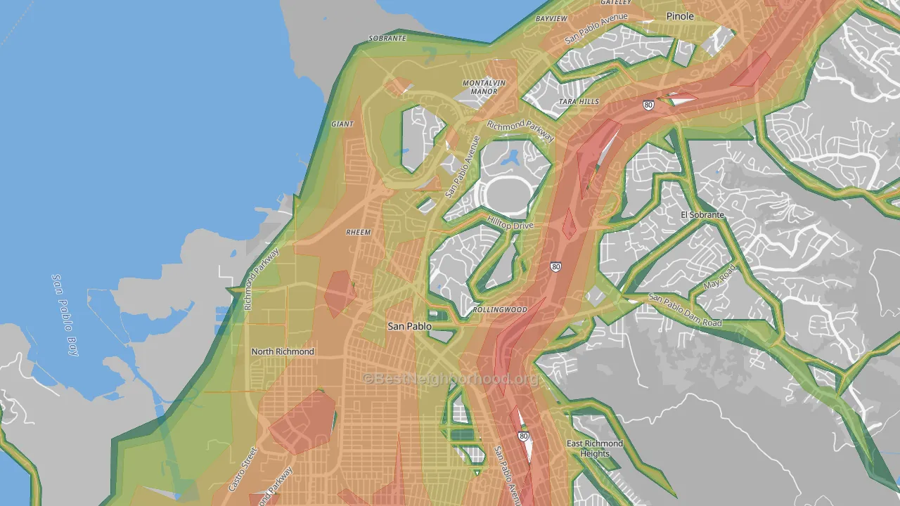 San Pablo, CA Map of Noise Levels in San Pablo