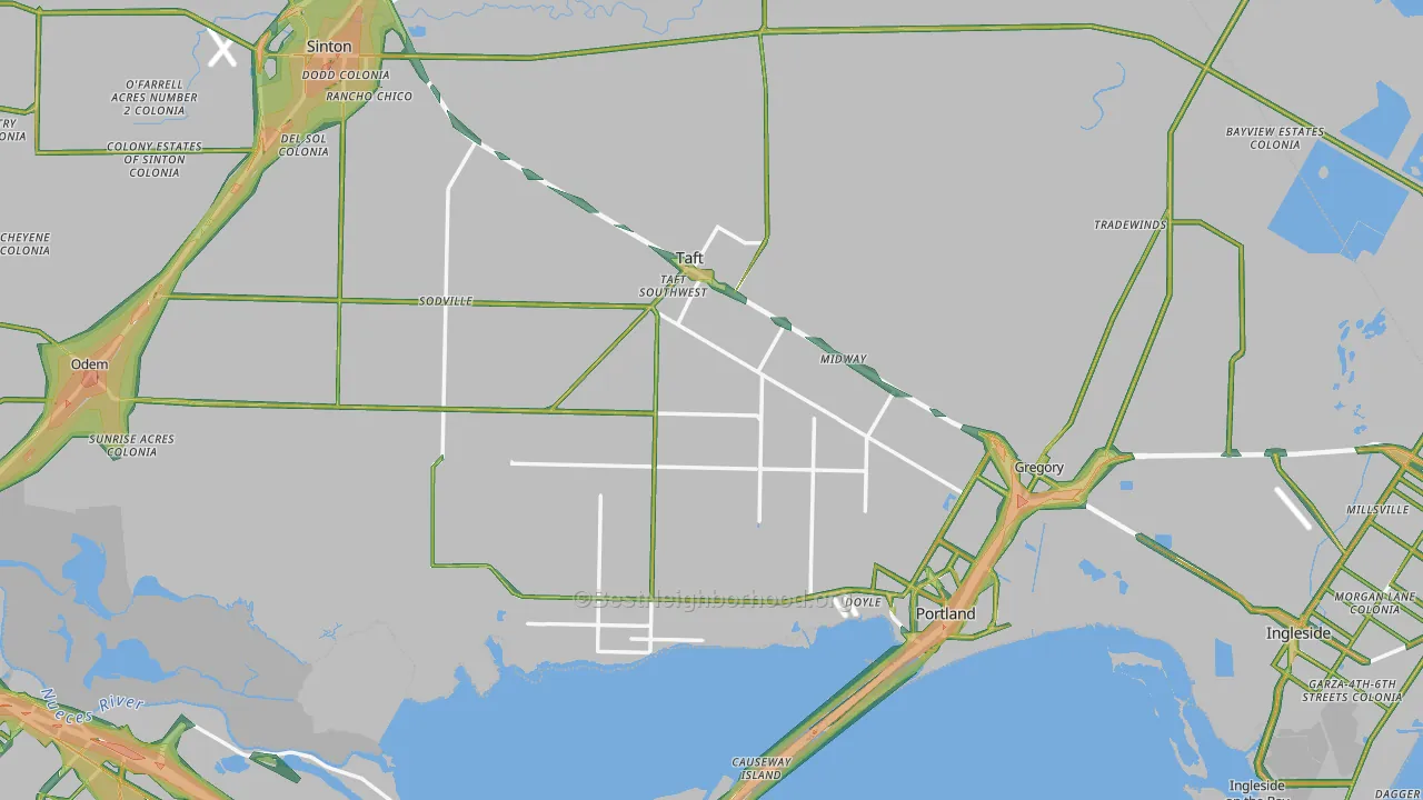 San Patricio County, TX Map of Noise Levels in San Patricio County