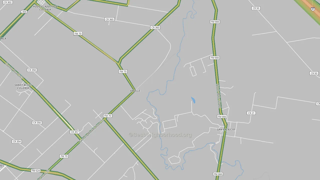 San Patricio, TX Map of Noise Levels in San Patricio