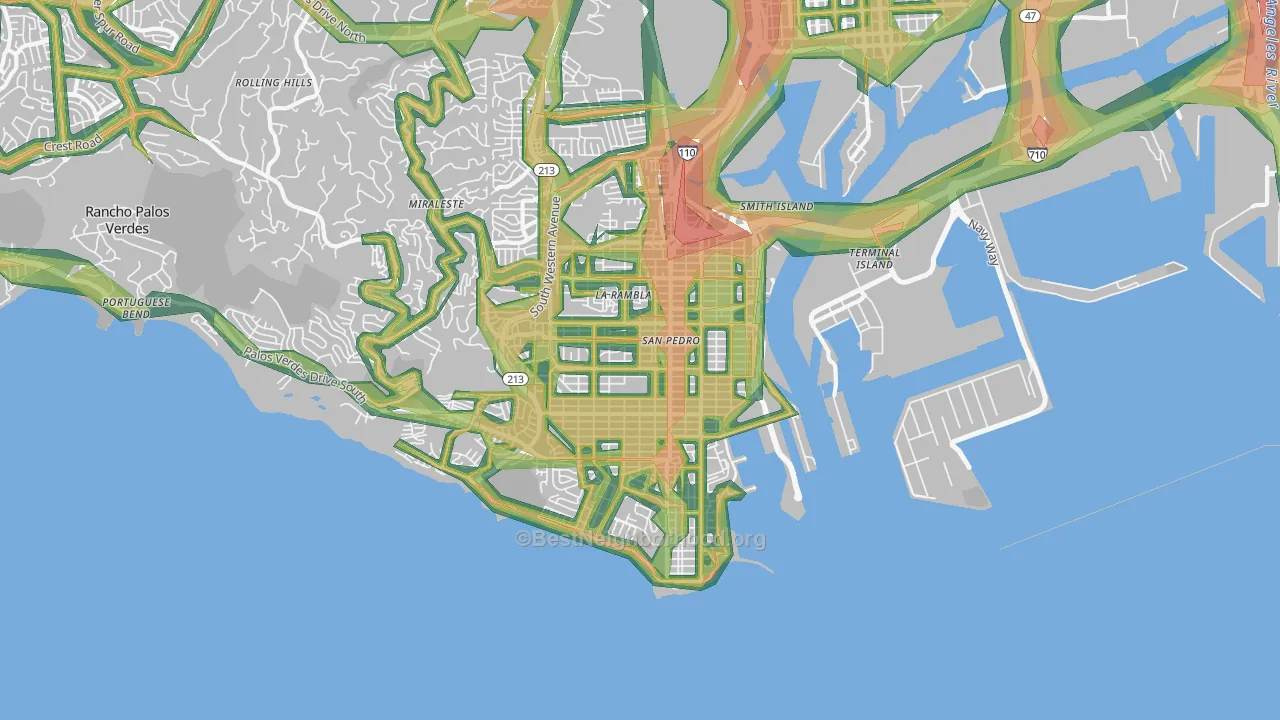 San Pedro, CA Map of Noise Levels in San Pedro