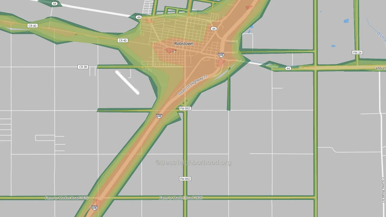 San Pedro, TX Map of Noise Levels in San Pedro
