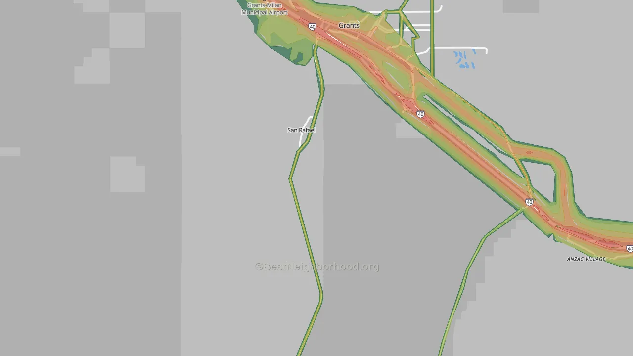 San Rafael, NM Map of Noise Levels in San Rafael