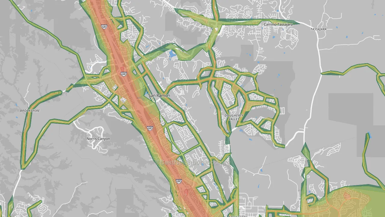 San Ramon, CA Map of Noise Levels in San Ramon