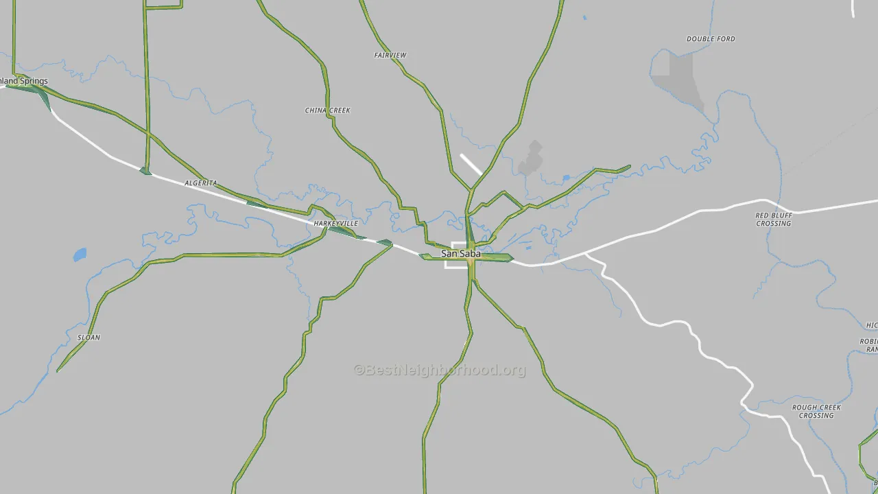 San Saba, TX Map of Noise Levels in San Saba