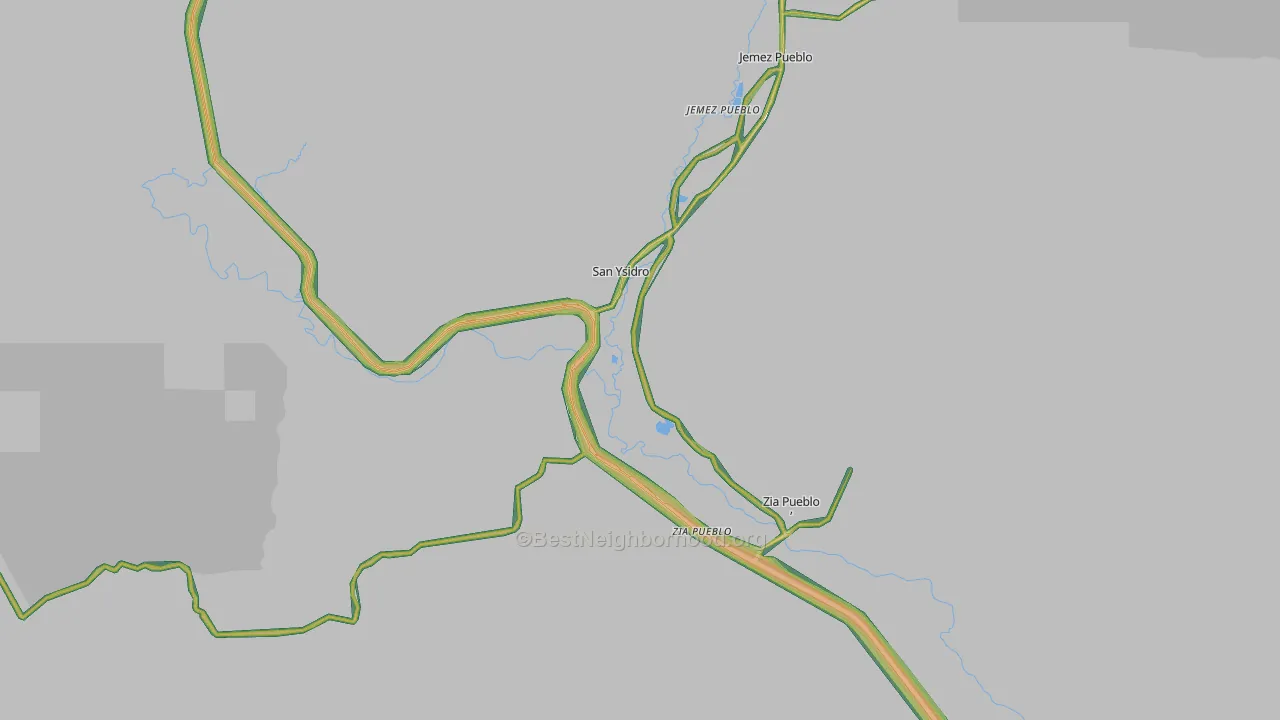 San Ysidro, NM Map of Noise Levels in San Ysidro