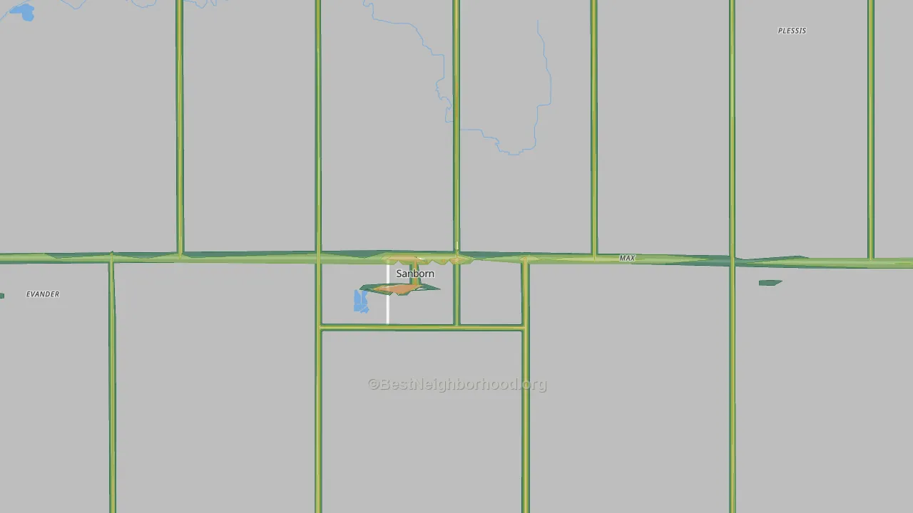 Sanborn, IA Map of Noise Levels in Sanborn