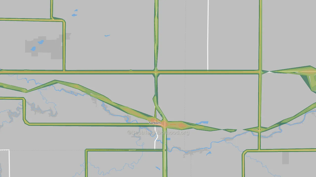 Sanborn, MN Map of Noise Levels in Sanborn