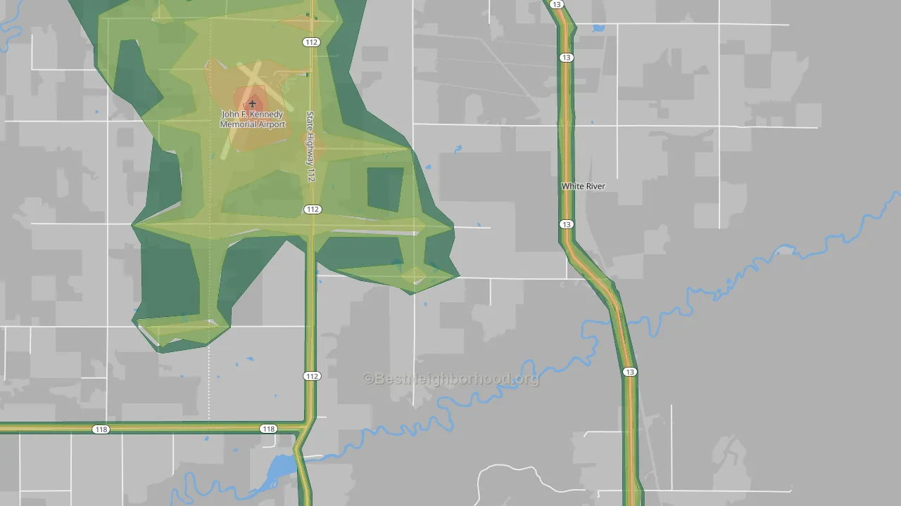 Sanborn, WI Map of Noise Levels in Sanborn