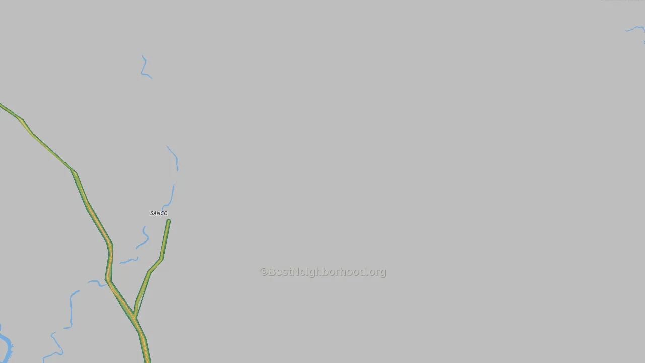 Sanco, TX Map of Noise Levels in Sanco