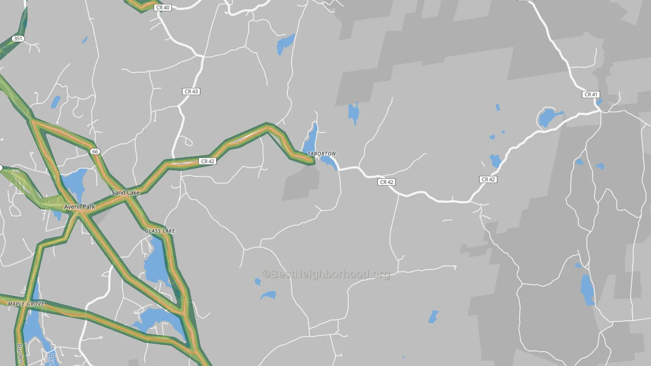 Sand Lake, NY Map of Noise Levels in Sand Lake