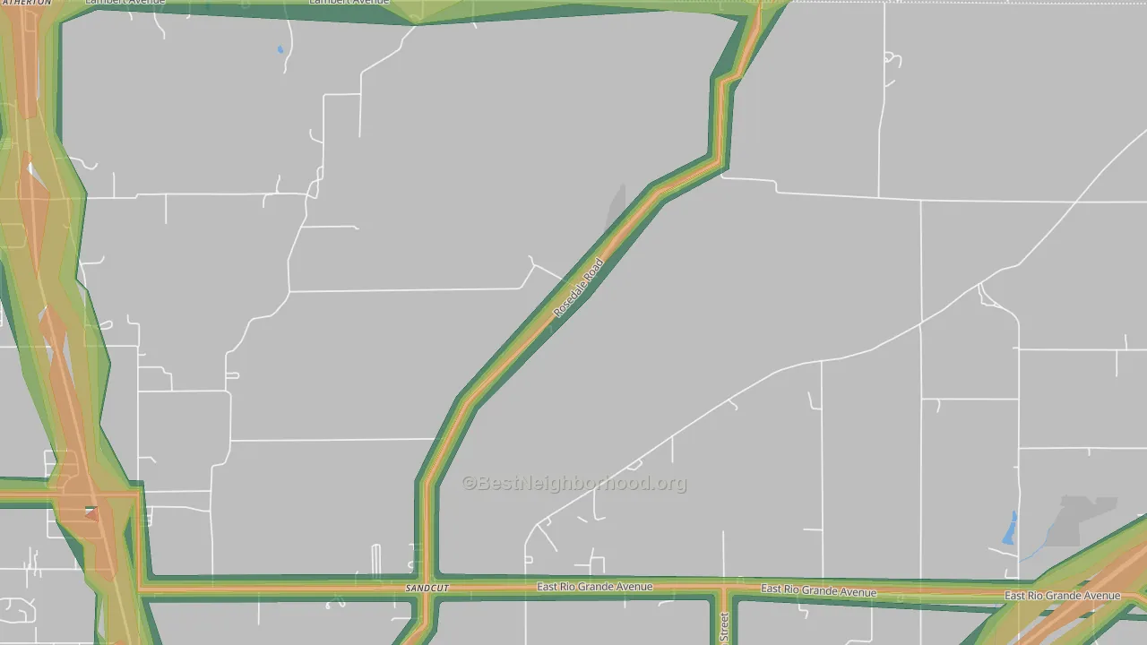 Sandcut, IN Map of Noise Levels in Sandcut