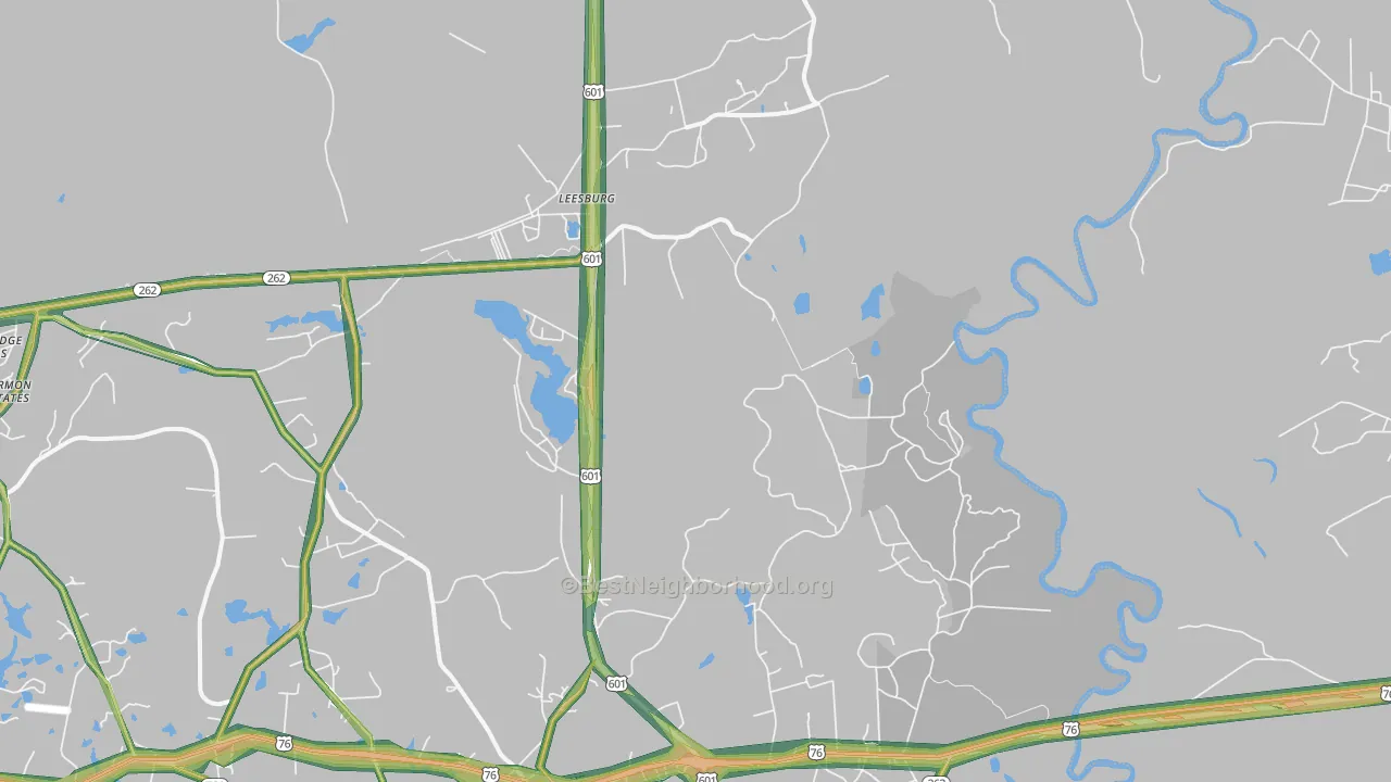 Sanders Corner, SC Map of Noise Levels in Sanders Corner
