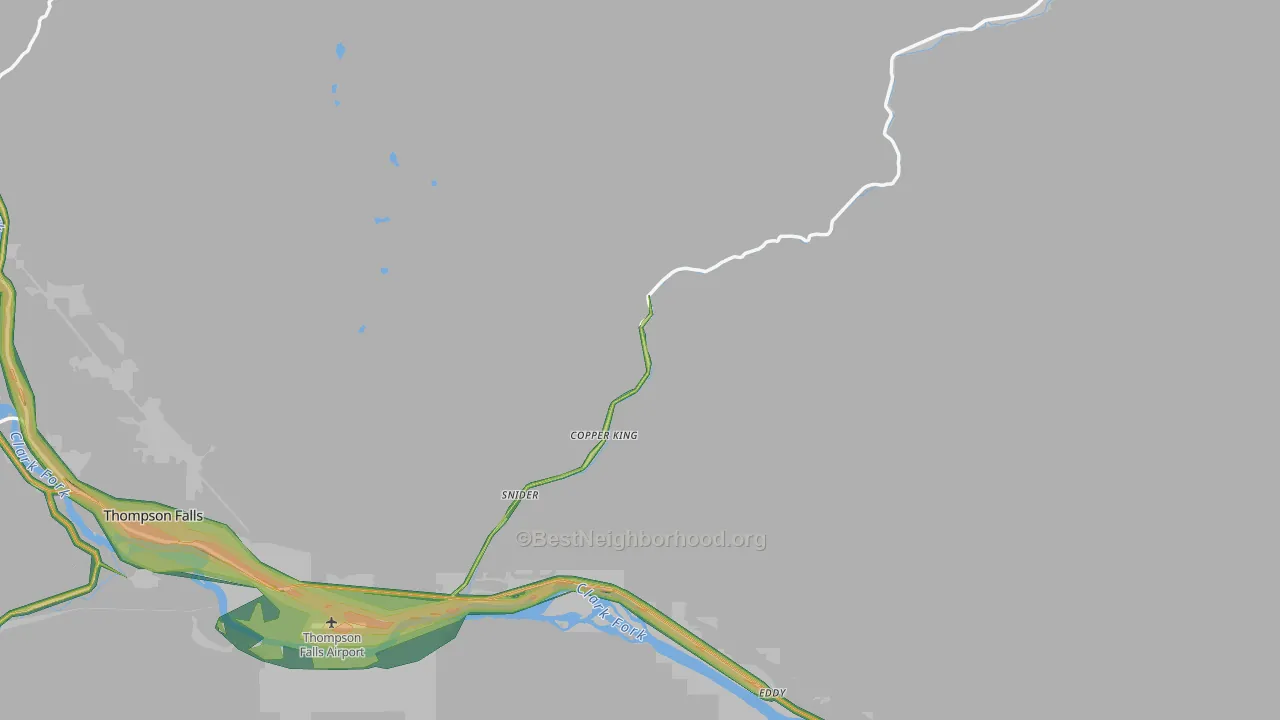Sanders County, MT Map of Noise Levels in Sanders County