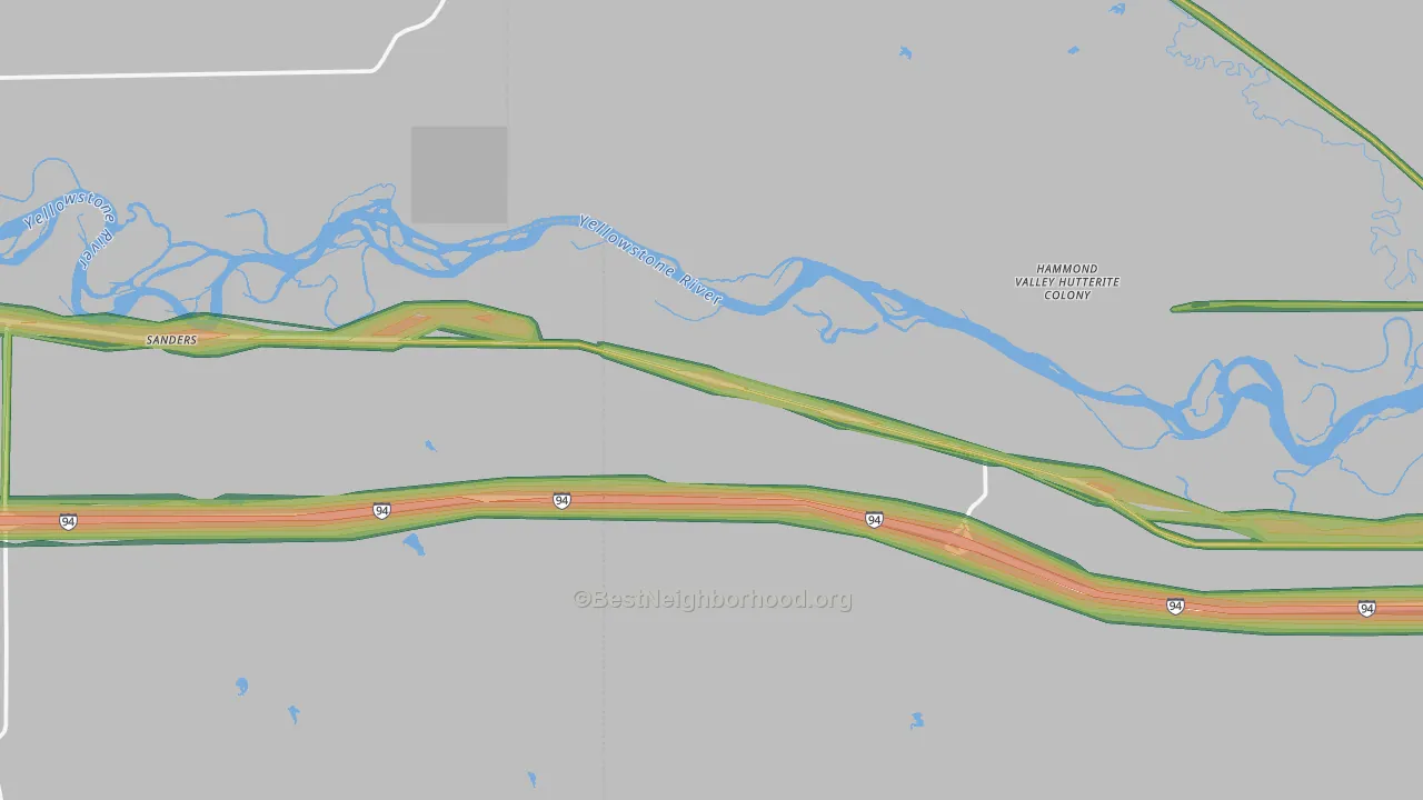 Sanders, MT Map of Noise Levels in Sanders