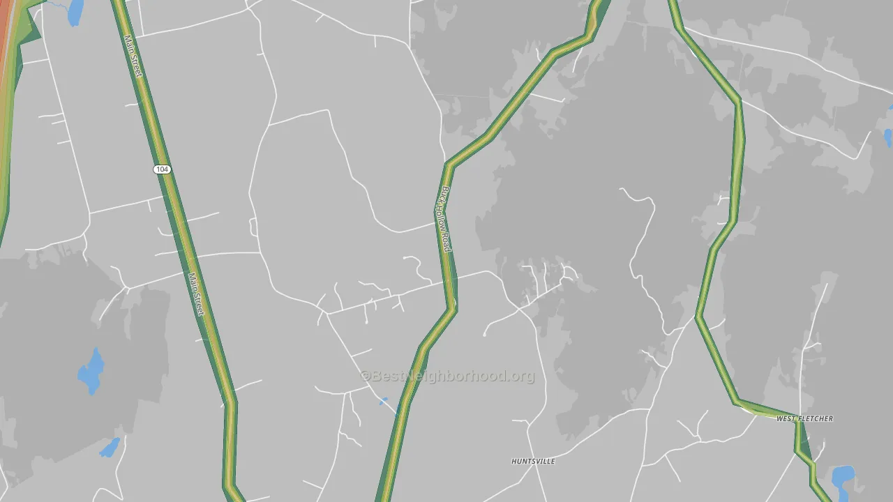 Sanderson Corner, VT Map of Noise Levels in Sanderson Corner