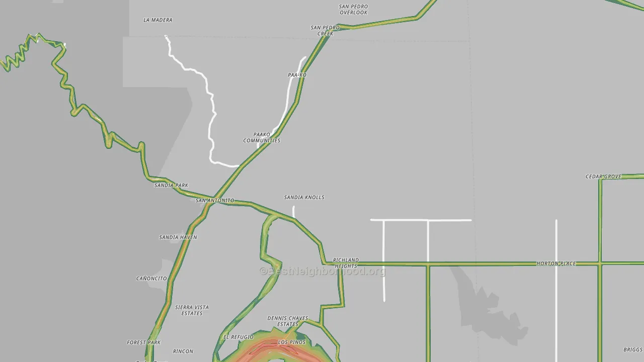 Sandia Park, NM Map of Noise Levels in Sandia Park
