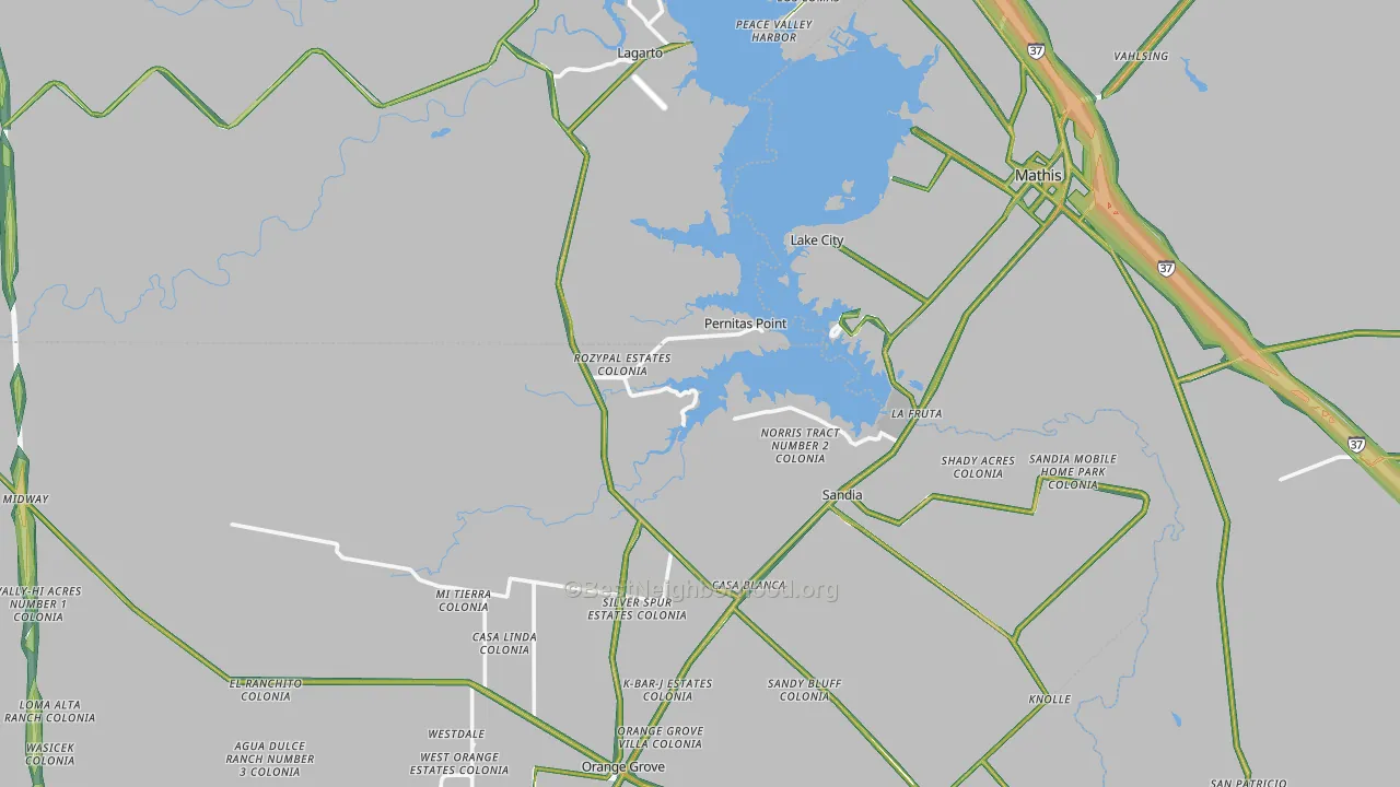 Sandia, TX Map of Noise Levels in Sandia