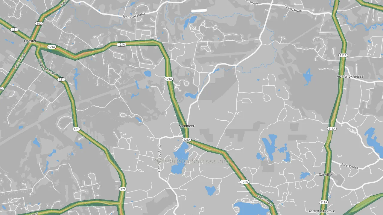 Sandown, NH Map of Noise Levels in Sandown
