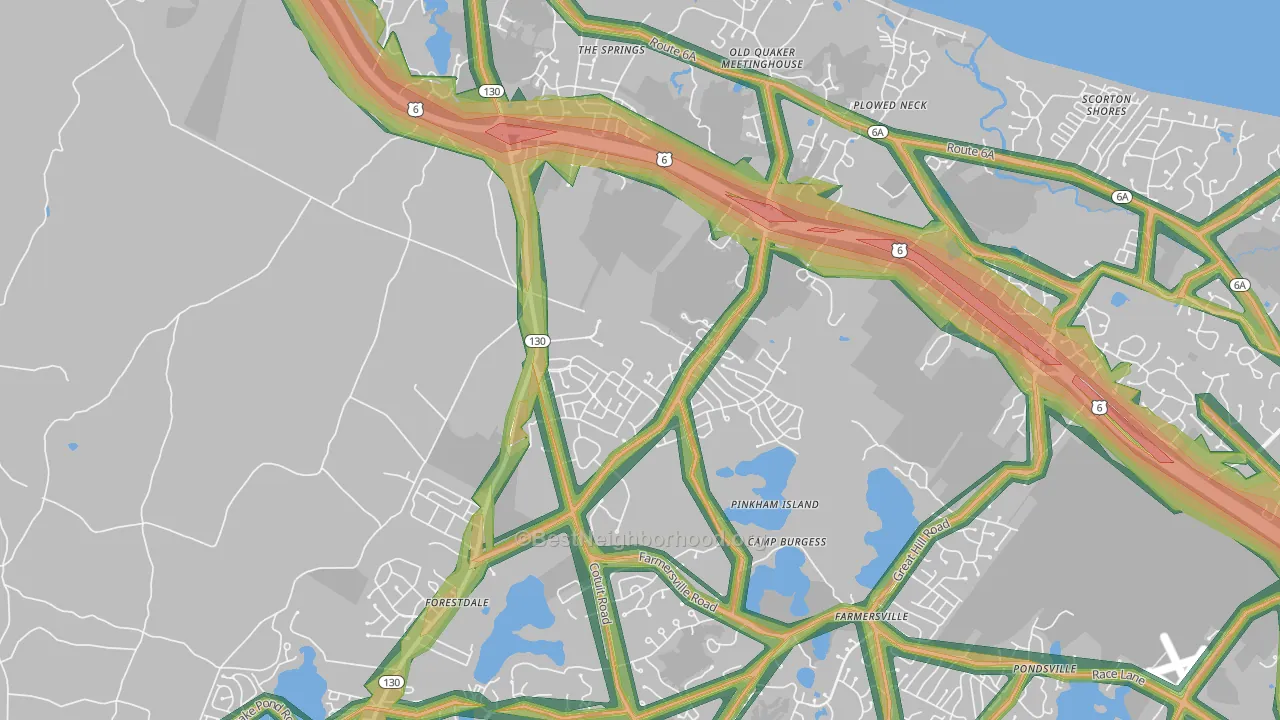 Sandwich, MA Map of Noise Levels in Sandwich