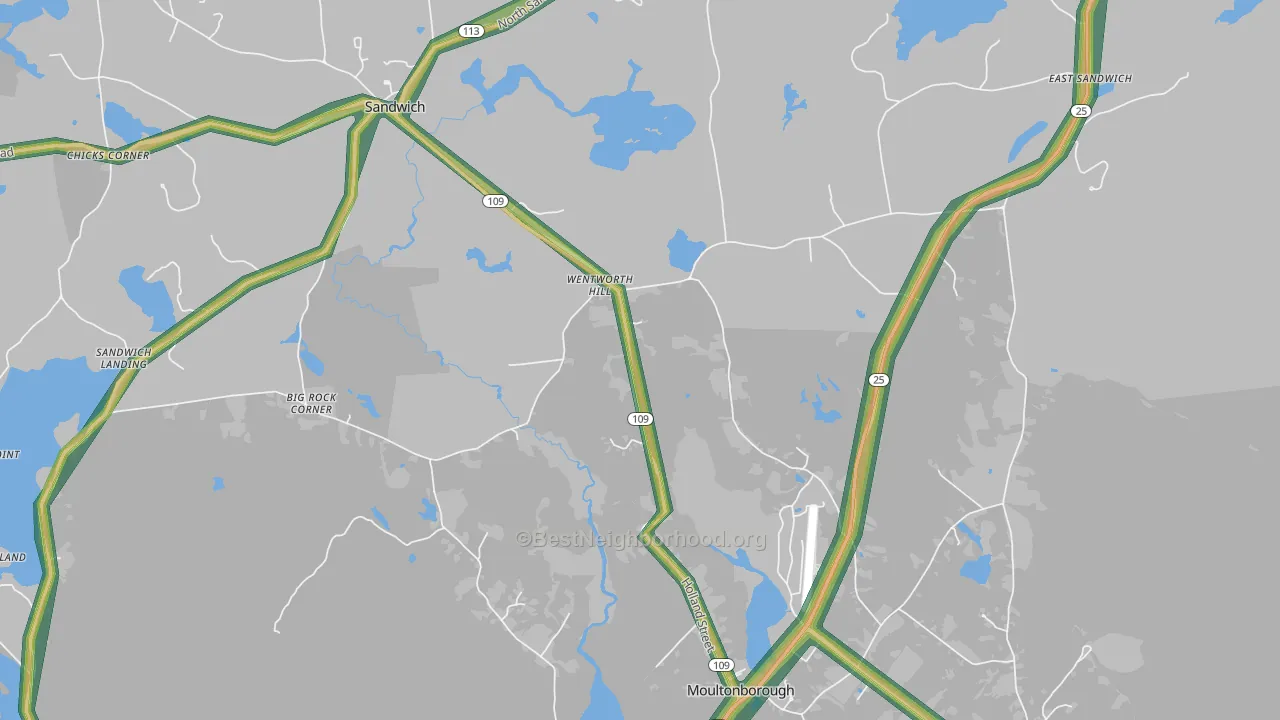 Sandwich, NH Map of Noise Levels in Sandwich