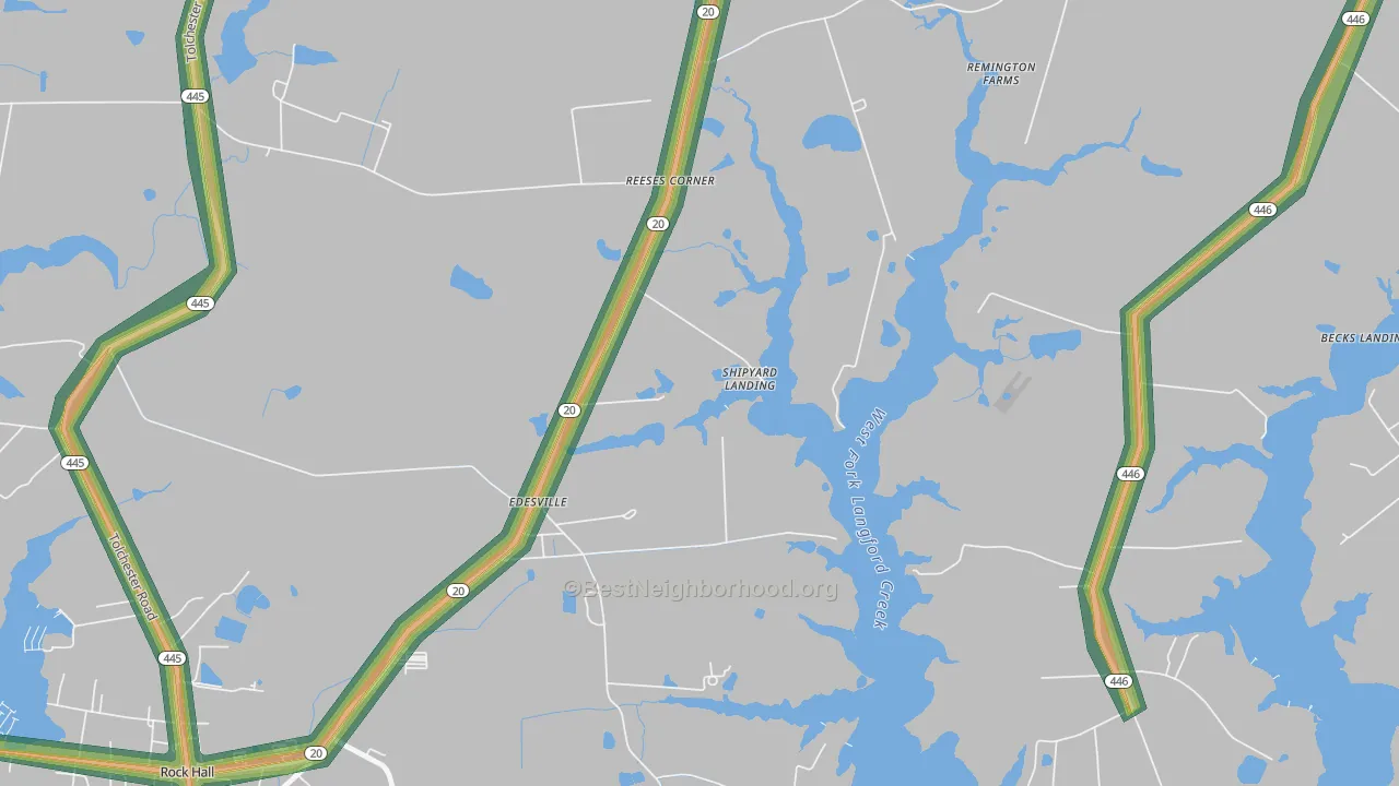 Sandy Bottom, MD Map of Noise Levels in Sandy Bottom