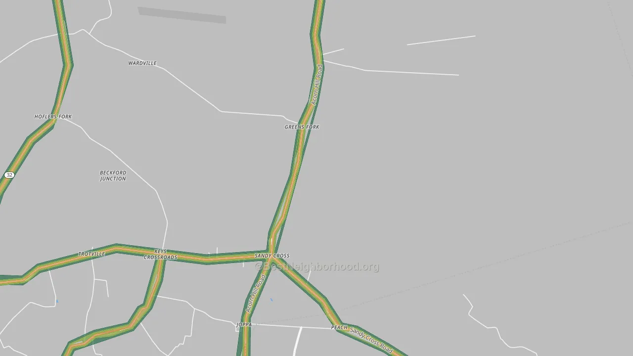Sandy Cross, NC Map of Noise Levels in Sandy Cross