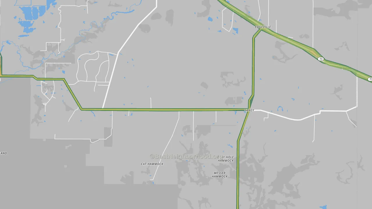 Sandy, FL Map of Noise Levels in Sandy