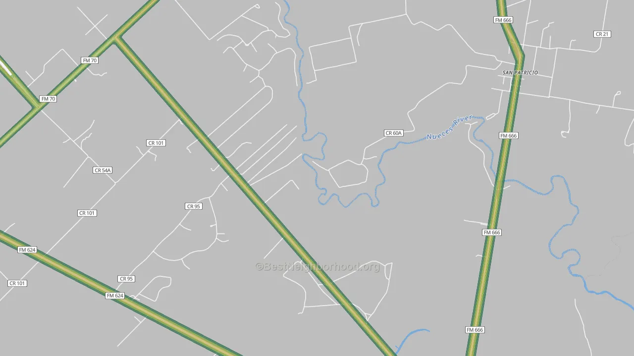 Sandy Hollow-Escondidas, TX Map of Noise Levels in Sandy Hollow-Escondidas