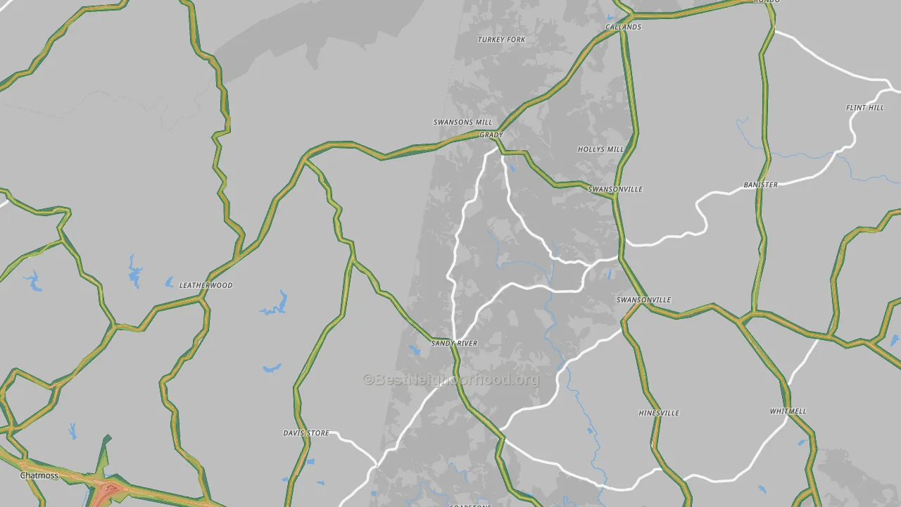 Sandy Level, VA Map of Noise Levels in Sandy Level